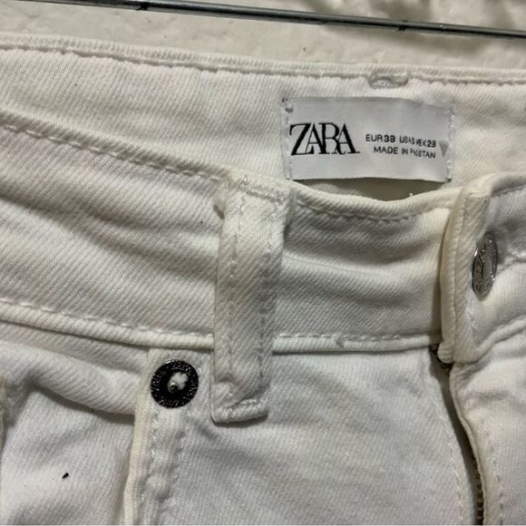 ZW COLLECTION HIGH WAIST CROPPED BOOTCUT JEANS Frayed Hem - Picture 6 of 10